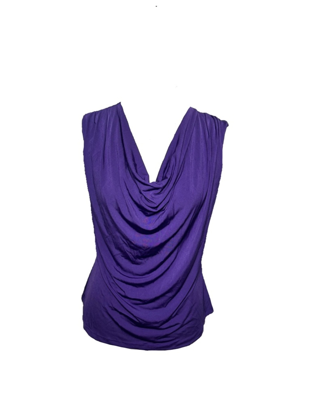 Purple Draped Cowl Neck Women's Top